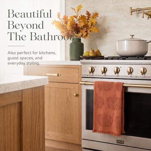 Decorative Fall Hand Towels for Your Bathroom Or Kitchen (Orange)