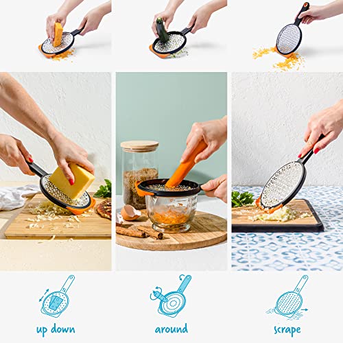 Ograte Double Sided Cheese Grater (Orange / Blade: 6mm | Length: 25.0cm)
