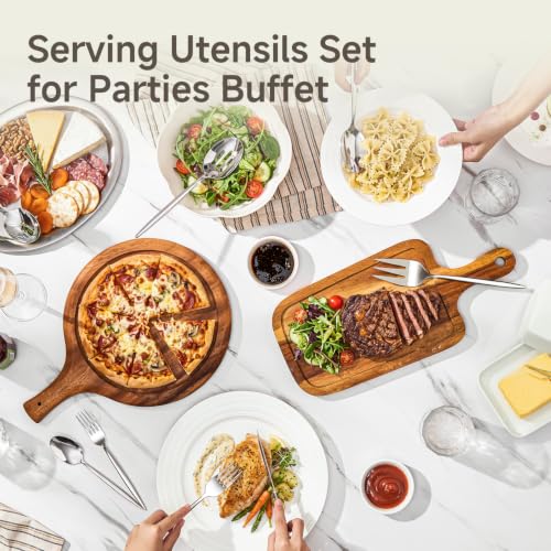 45 Piece Silverware Set for 8 with Serving Utensils (Silver / 45-Piece)