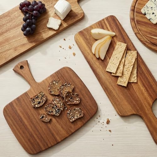 1 Pcs Cutting Boards with Handle (12"L x 11"W / Acacia)