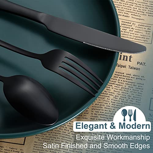 Matte Black Silverware Set for 4 (Matte Black)