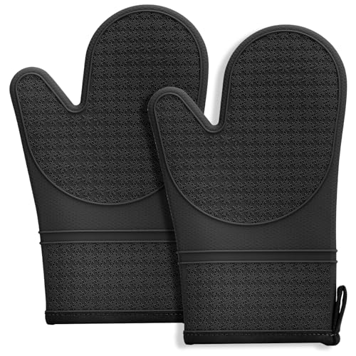 Silicone Oven Mitts (Black)