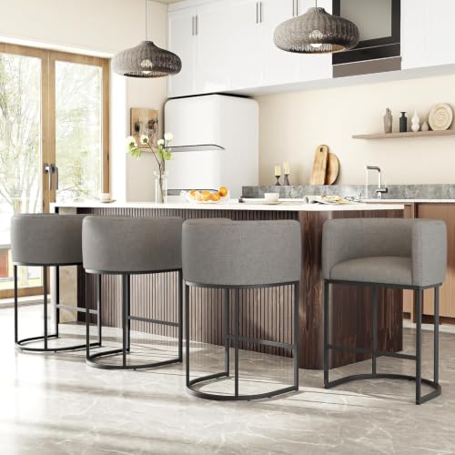 26" H Counter Height Bar Stools Set of 3 (Grey / Set of 3)