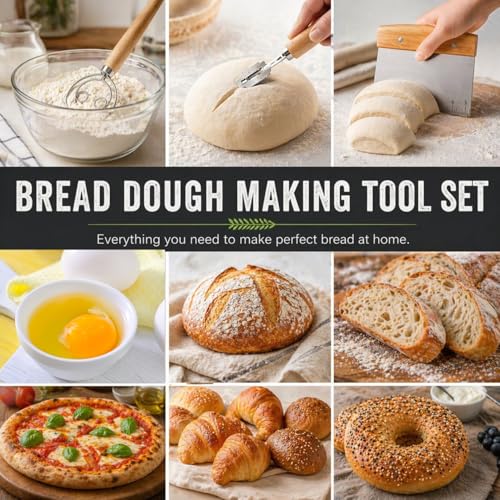 Sourdough Bread Baking Tool Set with Danish Dough Whisk