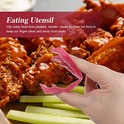 Finger Tongs for Food 12 pack Plastic Eating Clips Anti
