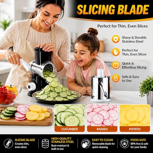 Rotary Cheese Grater with Handle