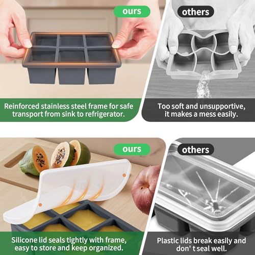 Large Ice Cube Tray for Whiskey (Black-2pack)