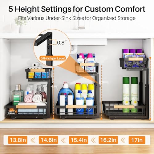 Under Sink Organizer (Large-1-Pack / Black)