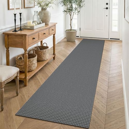 Cotton Runners for Hallway 2x8 (Grey/Dark Grey / 2' x 8' (Runner))