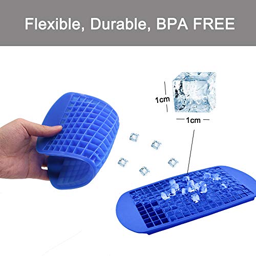 Silicone Mini Ice Cube Trays 2 Pack (Blue)