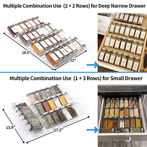 Clear Acrylic Spice Drawer Organizer (Transparent / 4 Pack)