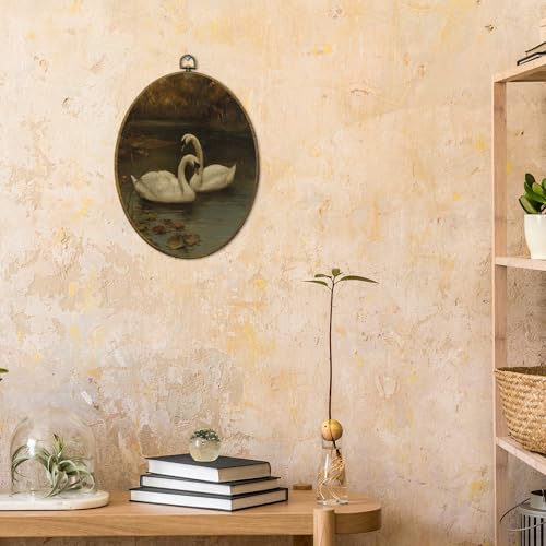 Vintage Swan Oval Wall Art Decor (Colour 10)