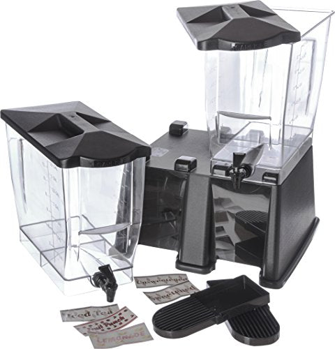 Trimline Double Base Rectangular Beverage Dispensers with Spigot for Catering (Black / 2 x 3.5 Gallon)