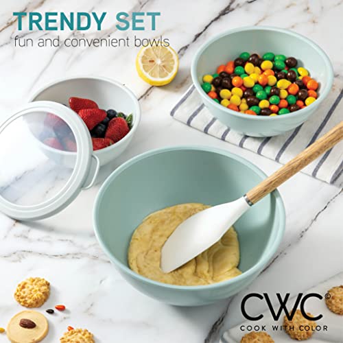Mixing Bowls with TPR Lids (Teal TPR Lids)