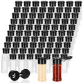 100 Pcs Plastic Spice Bottles Spice Jars with Black Cap Seasoning Jars Shaker 2 Oz (Black)