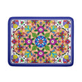 Mexican Talavera Dish Drying Mat Navy Blue Large Microfiber Dish Drain Pad for Kitchen Decor 18 x 24 In (Mexican Talavera Blue / 24" x 18")