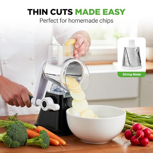 3 in 1 Cheese Grater & Shredder (Black)