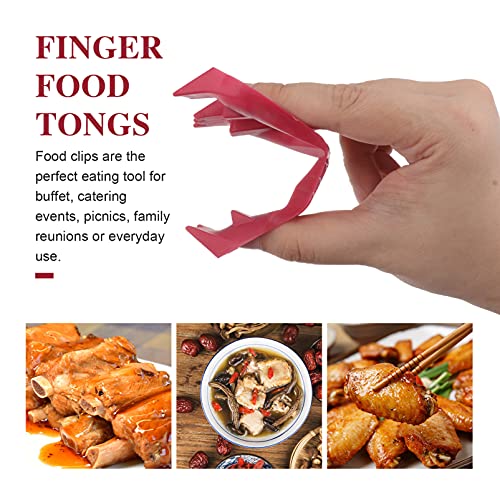 Finger Tongs for Food 12 pack Plastic Eating Clips Anti