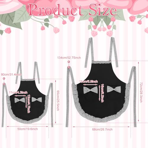 2 Pack Parent and Child Aprons Set (Black)