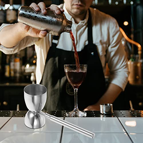 Cocktail Jigger Measuring Cup Double Head 1 oz and 2 oz Stainless Steel Bar Tool with Handle for Bartending Home Use Restaurants Pubs Clubs 5.70 X 2.75 X 1.33 in
