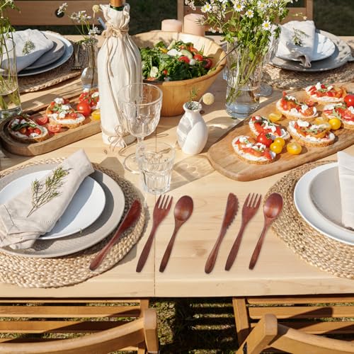 6 Pcs Wooden Utensils for Eating