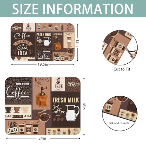 Dish Drying Mat 2 (Coffee-2 / 2-Pack)