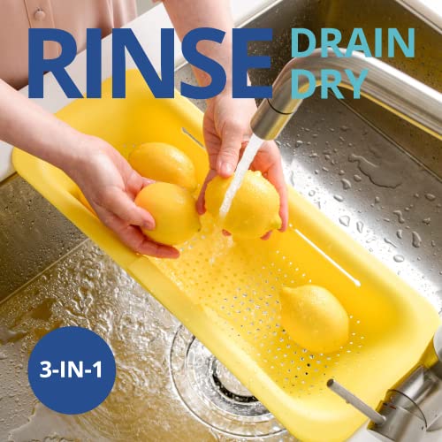 Over Sink Colander (1 Pack / Yellow)