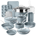 Ceraluxe 20Pc Pots and Pans Set Non Stick Ceramic Cookware Set (Gray Speckle)