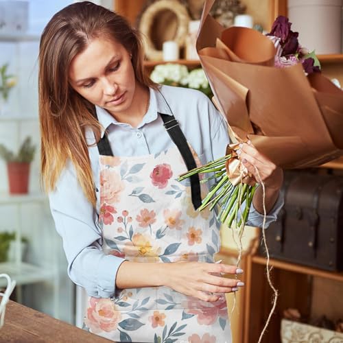Apron with Pockets (Pink Floral)
