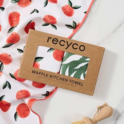 Waffle Kitchen Towel Set of 2 (Peachy Leaves)