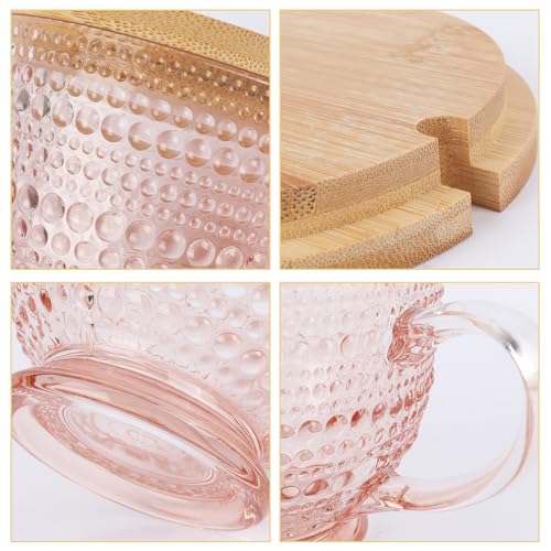 Pink Vintage Latte Mugs Set of 2 (Pink)