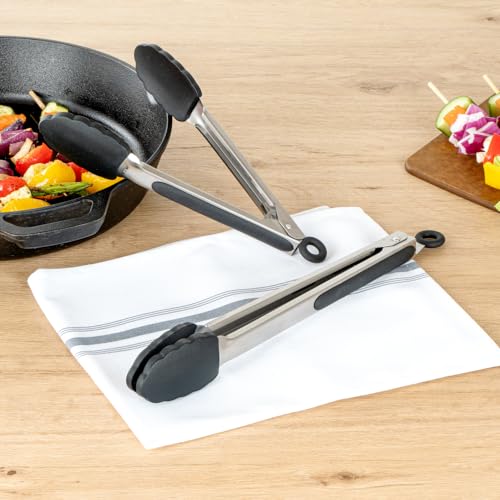 Black Stainless Steel Kitchen Tong Set (Set / Black)