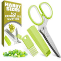 Herb Scissors with 5 Blades and Cover (Lime Green)