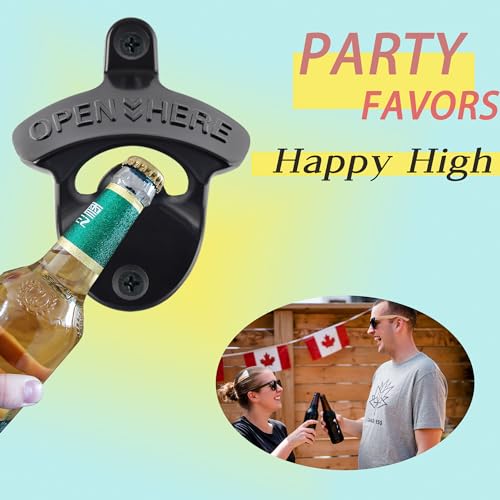 30 Packs Black Beer Bottle Cap Opener Wall Mounted Outdoor (Black)