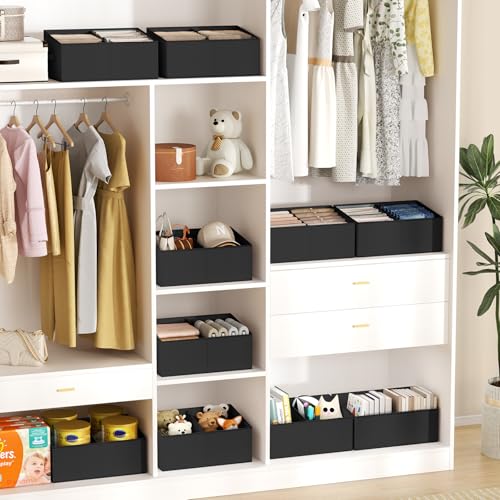 Trapezoid Storage Bins for clothes (Black / 5 Bins 16.5"x11"x7.8")
