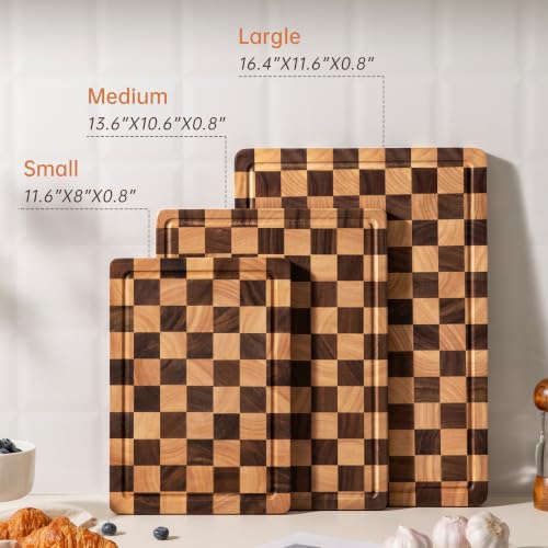 Checkered Cutting Board Set (3 PCS / 17"L x 12"W)