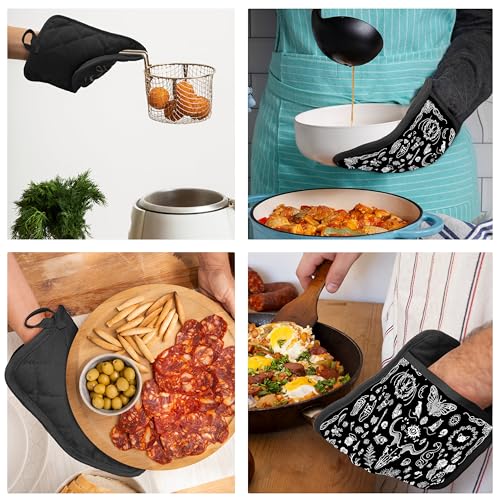Gothic Witchy Skull Pot Holders with Pockets (Color-a)