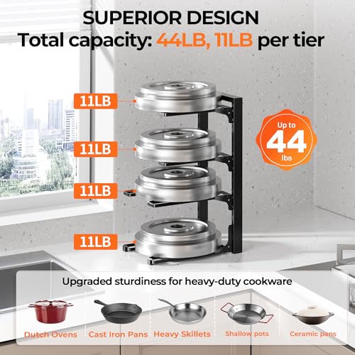 Pot and Pan Organizer Under Cabinet 15.75" (15.75"H-1Pack)