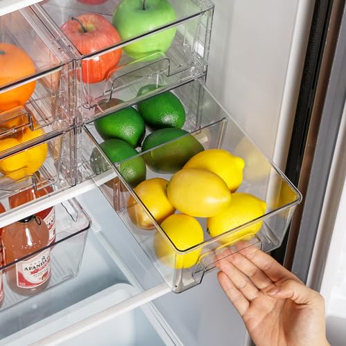 6 Pack Stackable Storage Drawers (6Pack 4.4"H-with Dividers)