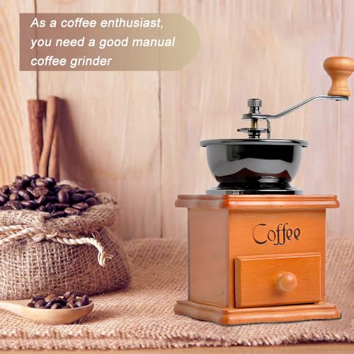 Manual Coffee Grinder Bean Grinders For Home Use Vintage Wooden Coffee Decor Retro Coffee Maker Hand Grinder Coffee Mill (Coffee mini)