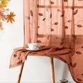 Fall Burnt Orange Sheer Curtains (52"W x 84"L (Pack of 2) / Burnt Orange)
