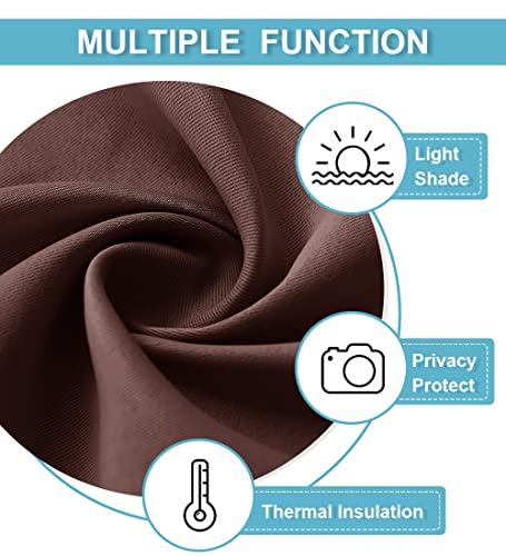 Short Blackout Curtains for Bedroom (Chocolate Brown / 34"W x 45"L (Pack of 2))