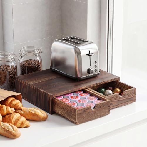 Wooden Coffee Pod Organizer with 2 Drawers (Medium)
