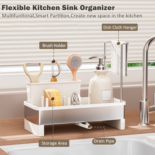 Sponge Holder for Kitchen Sink (White)