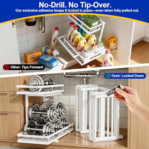 2 Tier Metal L (White / 2 Pack)