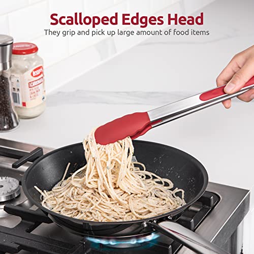 Kitchen Tong for Cooking (Red / 12 inch)