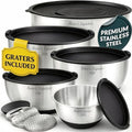 Stainless Steel Mixing Bowls with Lids Set of 5 (Black)