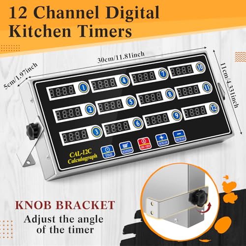1 Pack Commercial Digital Kitchen Timer for Cooking (12 Channel)