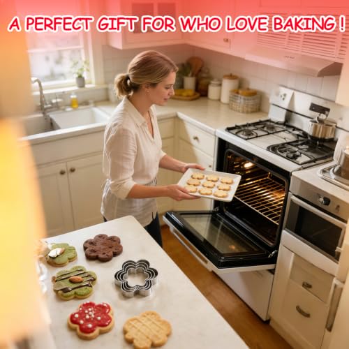 Flower Cookie Cutter Set Pack of 5 Stainless Steel Sandwich Cutter (C-Flower)