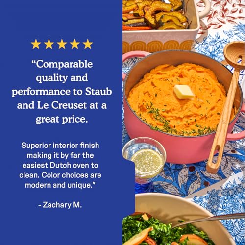 3.5 Quart Enameled Cast Iron Dutch Oven Pot w (Taffy)